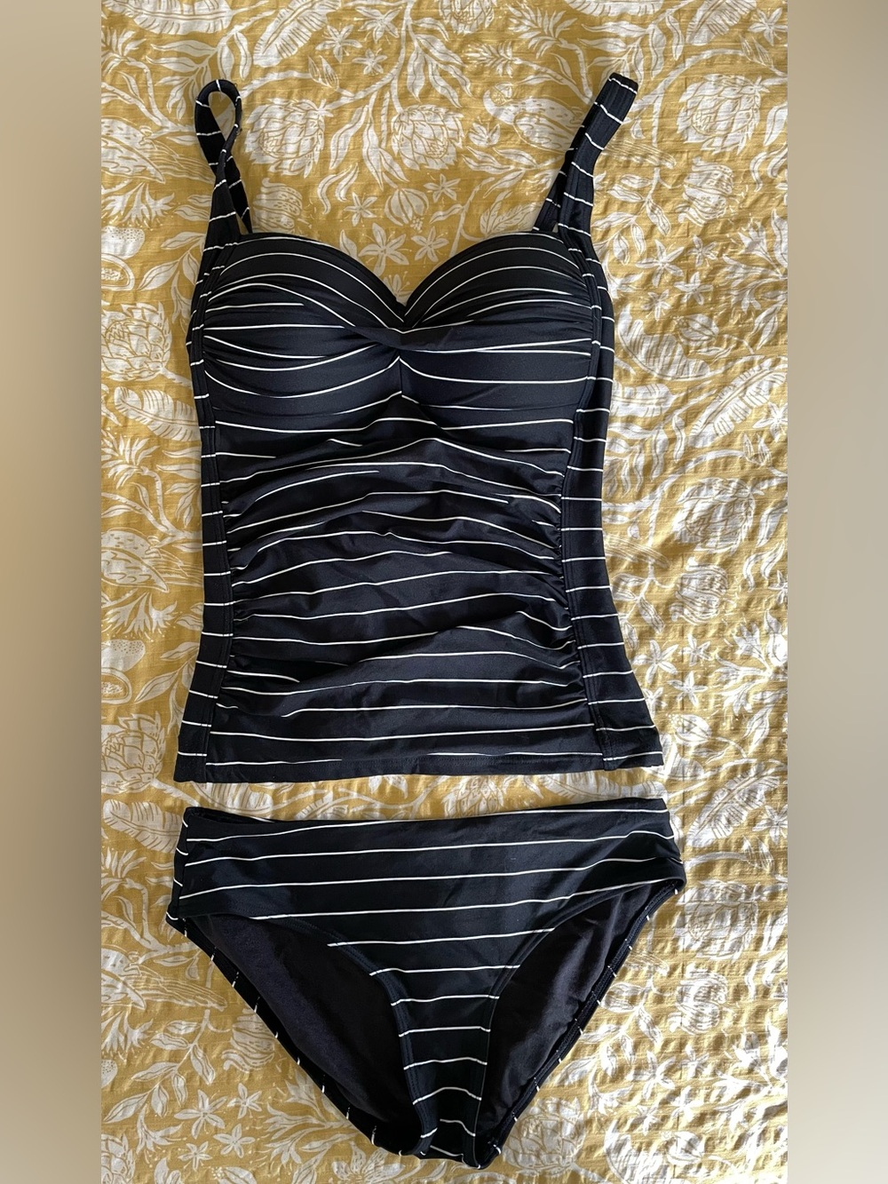 Striped tankini swimsuit